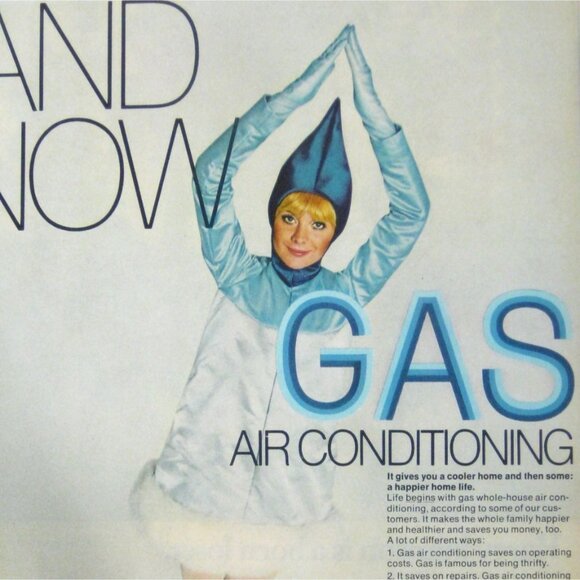 Vintage 1960s Gas Air Conditioning Advertisement Print Costume White Go Go Boots - Picture 2 of 2